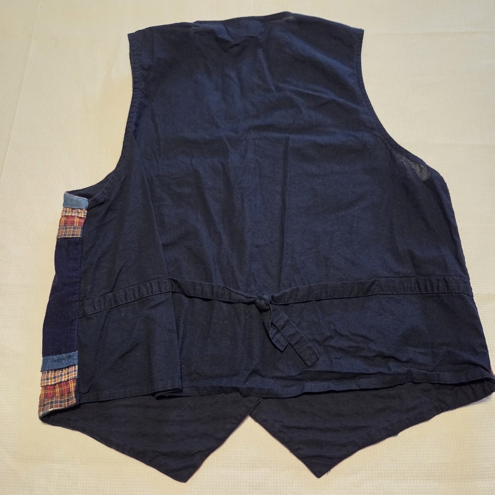 Vintage Autumn Casey & Max Plaid Vest with Embroidered Leaves Women's Large - Picture 4 of 6